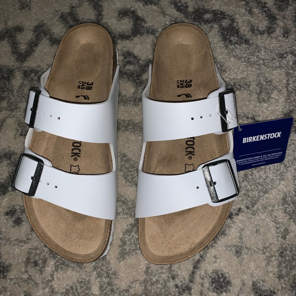 White Birkenstocks NWT